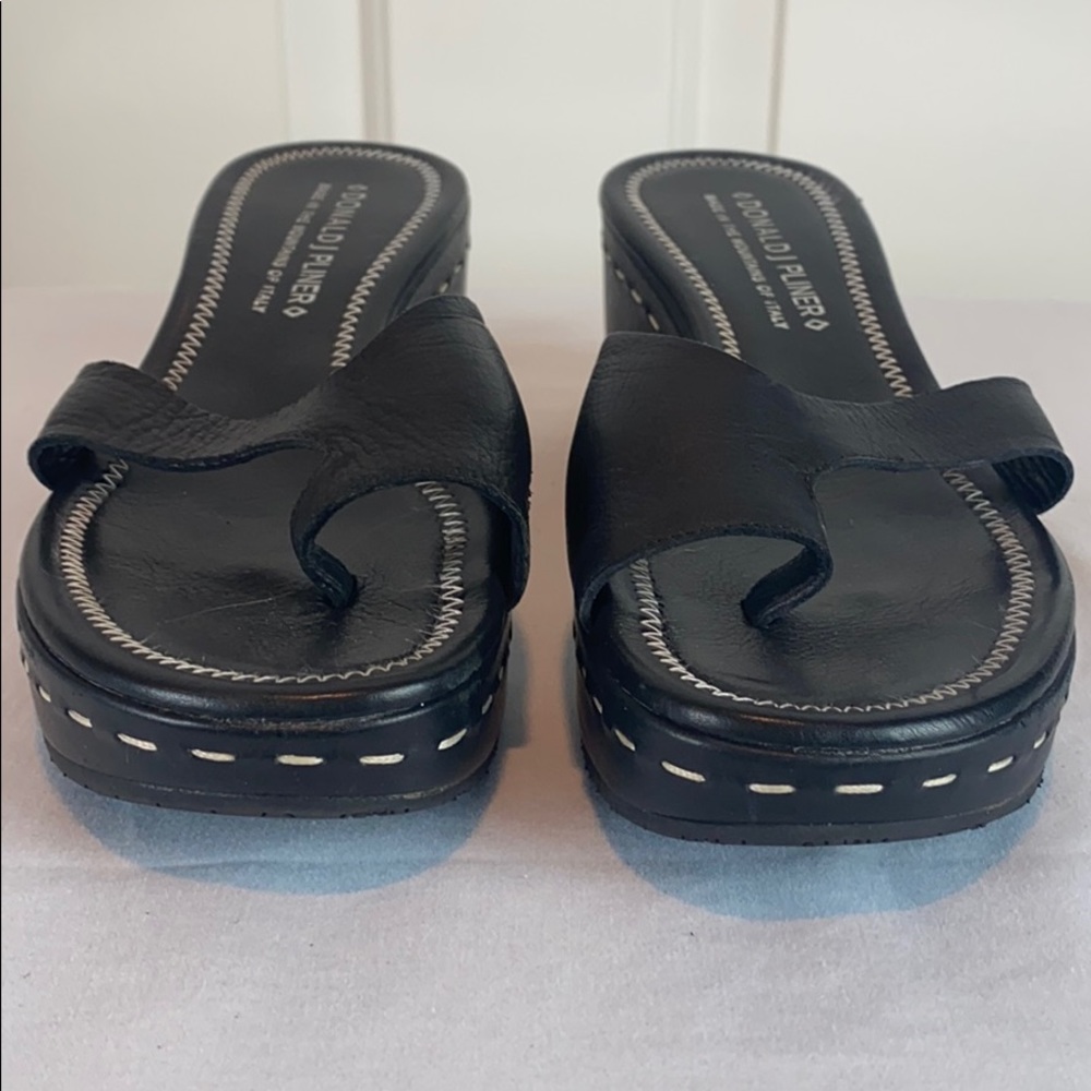 Donald J Pliner black platform shoes.